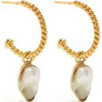 Pendientes clips dorados de perlas hechos a mano con logo Talla Única para mujer 