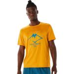 Camisetas amarillas de manga corta manga corta con logo Asics Fujitrail talla S para hombre 
