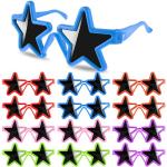 Aster Gafas de sol de estrella de neón para niños, Naranja, morado, rosa, azul, rojo, verde