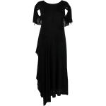 Vestidos negros de algodón de manga corta rebajados manga corta con escote asimétrico YOHJI YAMAMOTO talla XS para mujer 