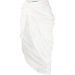 Faldas vaqueras blancas de algodón rebajadas con logo Alexander Wang asimétrico para mujer 