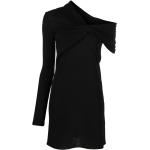 Vestidos negros de viscosa de manga corta manga larga con escote asimétrico Saint Laurent Paris talla XS para mujer 