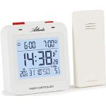 Atlanta 1888-0 - Despertador Digital con Pantalla LCD, Temperatura de 2 alarmas, Soporte Superior, Color Blanco