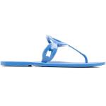 Sandalias planas azules celeste de poliuretano rebajadas con logo Ralph Lauren Lauren para mujer 