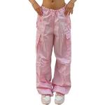 Pantalones rosas de tiro bajo talla M para mujer 
