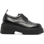 Zapatos negros de goma con puntera redonda con cordones formales con logo Tommy Hilfiger Sport talla 39 para mujer 