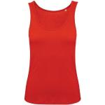 Camisetas rojas de algodón Oeko-tex de cuello redondo tallas grandes sin mangas con cuello redondo B&C talla XS para mujer 