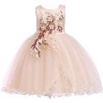 LENEFU Girls Party Dress, Birthday Girl Dresses, Suitable Birthdays Flower Girl Dresses for Weddings and Other Special Occasions for Ages 2-10(Champagne,130)