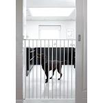 Scandinavian Pet Design - Puerta extensible extra alta para perro, 62,5 – 106,8 cm de ancho, 103 cm de alto, puerta extensible para escalera, puerta para mascotas, puerta de seguridad, metal, blanco,
