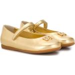 Bailarinas doradas de goma de piel  con logo Dolce & Gabbana talla 19 para niña 
