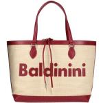 Bolsos clutch rojos de rafia con logo Baldinini para mujer 
