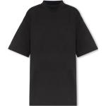 Camisetas negras de algodón de manga corta manga corta con cuello redondo con logo Balenciaga con pedrería talla S para mujer 