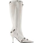 Botas blancas de cuero de piel  rebajadas de punta puntiaguda con tacón de 7 a 9cm Balenciaga talla 40 para mujer 