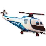 Ballonim® Helicóptero de policía, aprox. 80 cm, globos de papel de aluminio, decoración de fiesta de cumpleaños