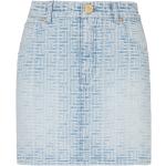 Shorts cintura alta azules de algodón BALMAIN desteñido talla S para mujer 