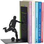 Balvi Sujetalibros Goal Kick Color Negro Soporte para Libros de estantería con Jugador de fútbol Meta