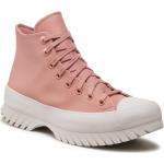 Zapatos rosas de cuero rebajados Converse para mujer 