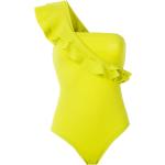 Trajes amarillos de viscosa de baño con volantes para mujer 