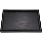 Bandejas negras de madera maciza de mesa de materiales sostenibles 