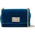 Bolsos satchel azules de terciopelo plegables FURLA 1927 para mujer 