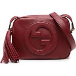 Bolsos rojos de moda con logo Gucci para mujer 