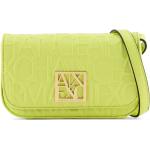 Bolsos satchel verdes de poliester plegables con logo Armani Exchange para mujer 