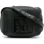 Bolsos satchel negros de poliuretano rebajados con logo Armani Exchange para mujer 