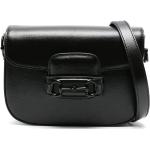 Bolsos satchel negros de piel con logo Gucci 1955 Horsebit para mujer 