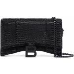 Bolsos satchel negros de piel plegables con logo Balenciaga con lentejuelas para mujer 