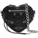 Bolsos satchel negros de cuero con logo Balenciaga con tachuelas de materiales sostenibles para mujer 