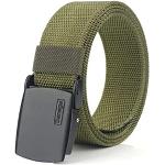 Cinturones verdes de lona con hebilla  militares Talla Única para hombre 