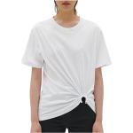 Barbara Bui, Camiseta de mujer con efecto drapeado en jersey de algodón White, Mujer, Talla: S