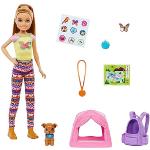 Barbie ¡Vamos de Camping Skipper Muñeca Morena con Mascota y Accesorios de Juguete, Regalo para niñas y niños +3 años (Mattel HDF70)