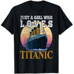 Barco solo una chica que ama el barco titanic titanic titanic niñas mujer Camiseta