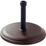 Base de parasol de 16 kg. marrón de cemento y acero de Ø 45 cm