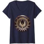 Battlestar Galactica Gold BSG 75 Emblem Camiseta Cuello V