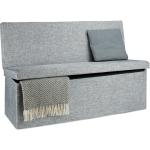 Bancos grises de lino con cajón con respaldo Relaxdays 