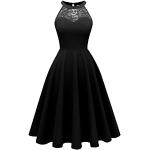 Vestidos negros de cóctel tallas grandes con cuello halter lavable a mano vintage talla 3XL para mujer 