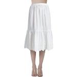 Faldas blancas de poliester de tablas  de encaje con bordado talla XL para mujer 