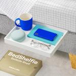 BedShelfie The Original Bedside Shelf - 9 Colores / 3 tamaños - como SE VE EN Business Insider (Diapositiva, Blanco)