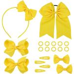 Horquillas decoradas amarillas de goma para mujer 