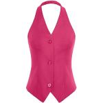 Chalecos rosas de traje para fiesta sin mangas con cuello halter vintage talla XL para mujer 