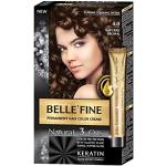 BELLE'FINE® - Black Series - Tinte permanente natural - Con 3 aceites y queratina - Marrón natural