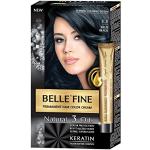 BELLE'FINE® - Black Series - Tinte permanente natural - Con 3 aceites y queratina - Negro azulado