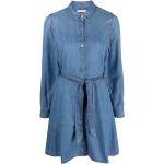 Vestidos camiseros azules de algodón rebajados manga larga Tommy Hilfiger Sport talla XXL para mujer 