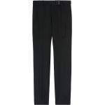 Pantalones clásicos negros de lana rebajados ancho W46 Off-White con cinturón para hombre 