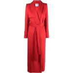 Gabardinas rojas de lana manga larga impermeables, cortaviento con cinturón talla XS para mujer 