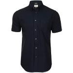 Ben Sherman Camisa Oxford de manga corta para hombre, Azul marino oscuro (logo de bolsillo bordado), M