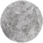 Alfombras grises de sintético de pelo largo rebajadas Benuta 160 cm de diámetro 
