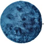 benuta Nest Alfombra pelo largo Whisper Azul diámetro 80 cm redondo